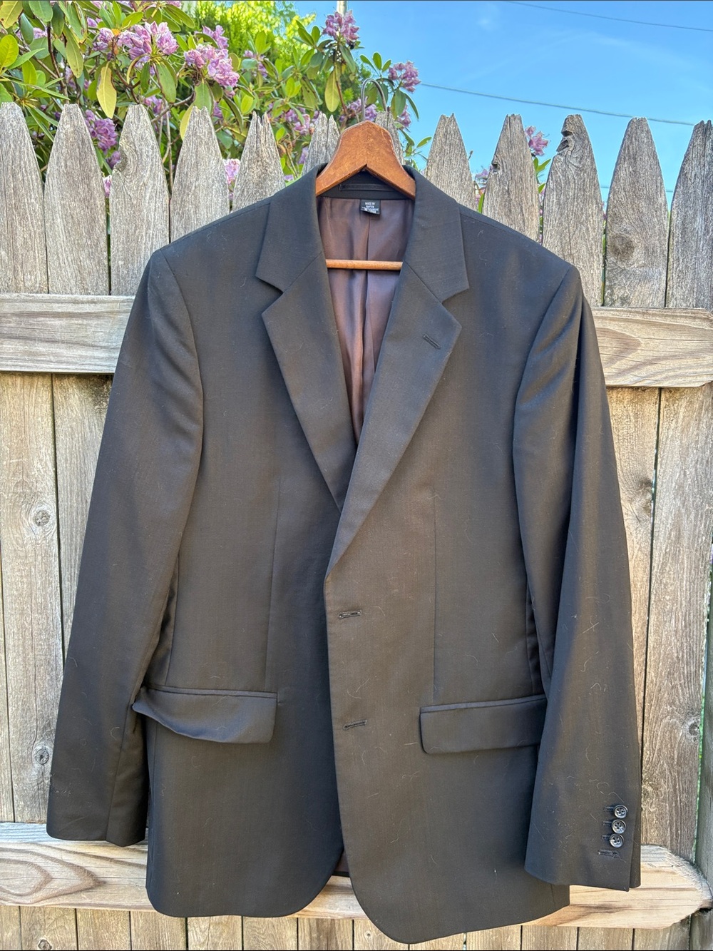 Club Monaco 40R black wool blazer.